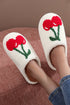 Plush Fleece Fruit Pattern Slip On House Slippers