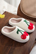 Plush Fleece Fruit Pattern Slip On House Slippers