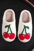 Plush Fleece Fruit Pattern Slip On House Slippers