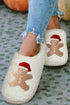 Plush Fleece Gingerbread Motif Slip On House Slippers