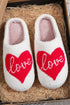 Plush Fleece Heart Pattern Slip On Open Back Slippers