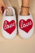 Plush Fleece Heart Pattern Slip On Open Back Slippers