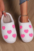 Plush Fleece Heart Print Comfortable House Slippers