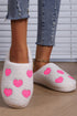 Plush Fleece Heart Print Comfortable House Slippers