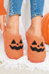 Plush Fleece Jack O Lantern Graphic House Slippers