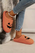Plush Fleece Jack O Lantern Graphic House Slippers