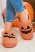 Plush Fleece Jack O Lantern Graphic House Slippers