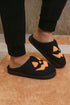 Plush Fleece Jack O Lantern Graphic House Slippers