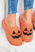 Plush Fleece Jack O Lantern Graphic House Slippers