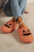 Plush Fleece Jack O Lantern Graphic House Slippers