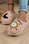 Plush Fleece Moon And Clock Pattern Bedroom Slippers