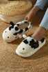 Plush Fleece Novelty Cow Design Thick Sole Slippers