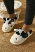 Plush Fleece Novelty Cow Design Thick Sole Slippers