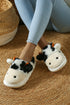 Plush Fleece Novelty Cow Design Thick Sole Slippers