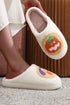 Plush Fleece Pumpkin Face Slip On House Slippers