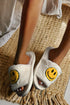 Plush Fleece Round Toe Smile Graphic Slippers