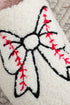 Plush Fleece Rugby Detail Bow Warm Bootie Slippers