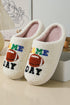 Plush Football Shape Graphic Fleece House Slippers