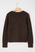 Plush Knit Heart Button V Neck Cardigan