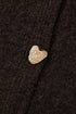 Plush Knit Heart Button V Neck Cardigan