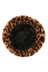 Plush Leopard Print Wide Brim Rabbit Hair Fisherman Hat