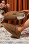 Plush Lined Faux Suede Buckle Clog Slippers