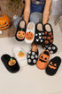 Plush Pumpkin Face Graphic Fleece Slip On Slippers
