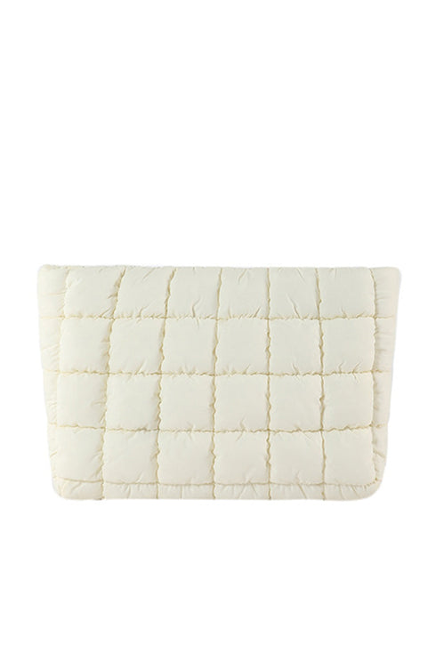 Plush Quilted Cotton Puffer Travel Cosmetic Bag