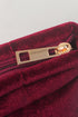 Plush Quilted Velour Zippered Travel Cosmetic Pouch