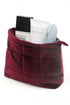 Plush Quilted Velour Zippered Travel Cosmetic Pouch