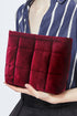 Plush Quilted Velour Zippered Travel Cosmetic Pouch