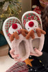 Plush Reindeer Motif Novelty Fuzzy Slide Slipper