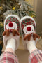 Plush Reindeer Motif Novelty Fuzzy Slide Slipper
