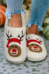 Plush Reindeer Motif Soft Fleece Indoor Slippers
