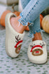 Plush Reindeer Motif Soft Fleece Indoor Slippers