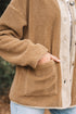 Plush Sherpa Fleece Patchwork Corduroy Edge Jacket