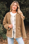 Plush Sherpa Fleece Patchwork Corduroy Edge Jacket