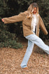 Plush Sherpa Fleece Patchwork Corduroy Edge Jacket