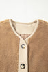 Plush Sherpa Fleece Patchwork Corduroy Edge Jacket