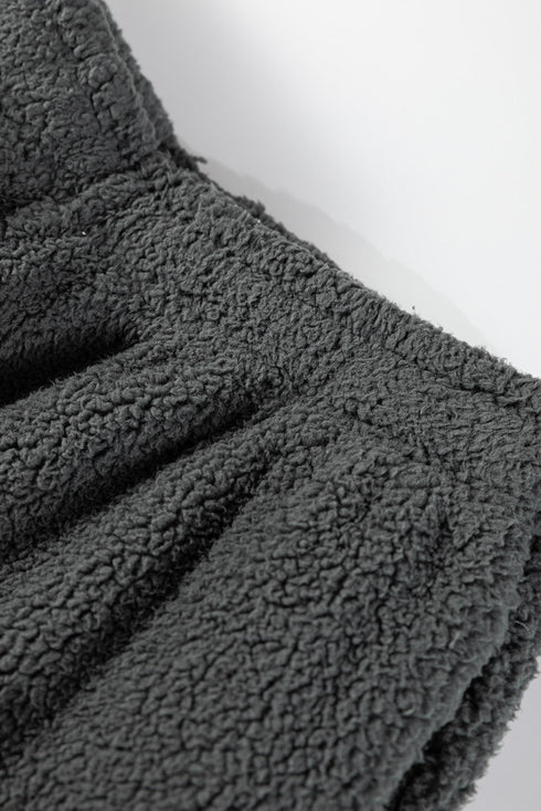 Plush Sherpa Hoodie And Wide Leg Lounge Set