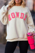 Plush Sherpa Howdy Graphic Crew Neck Sweatshirt