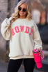 Plush Sherpa Howdy Graphic Crew Neck Sweatshirt