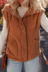 Plush Sherpa Snap Front Side Tie Pocket Vest