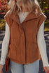 Plush Sherpa Snap Front Side Tie Pocket Vest