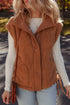 Plush Sherpa Snap Front Side Tie Pocket Vest