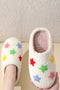 Plush Star Pattern Fleece Non Slip House Slippers