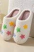 Plush Star Pattern Fleece Non Slip House Slippers