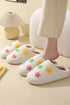 Plush Star Pattern Fleece Non Slip House Slippers