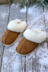 Plush Suede Texture Patchwork Fleece Lined Slip On Slippers