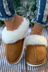 Plush Suede Texture Patchwork Fleece Lined Slip On Slippers